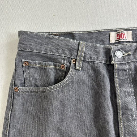 Levi's 501 XX Jeans‎ Faded Gray Wash Denim Original Men's 36x34 Straight Leg ￼ - Picture 6 of 10